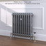 CI-RK660-10-MET-SILVER-LS01 - Rook 2 Column Victorian Cast Iron Radiator H660mm x W1628mm CI-RK660-10-MET-SILVER-LS01 - Rook 2 Column Victorian Cast Iron Radiator H660mm x W1628mm